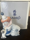 Lladro' Clown With Puppy and Ball #5278 w/Orig. Box, retired 2007 - 4.75"