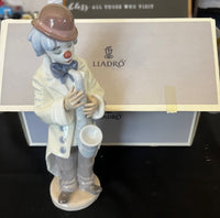 Lladro' #5471 Clown Playing Sax w/Orig. Box c. 1987-1995